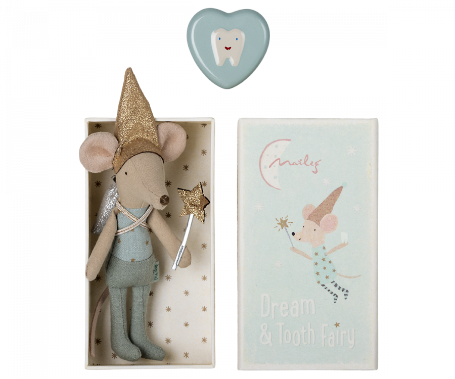 Maileg - Tooth Fairy Mouse In Matchbox - Blue