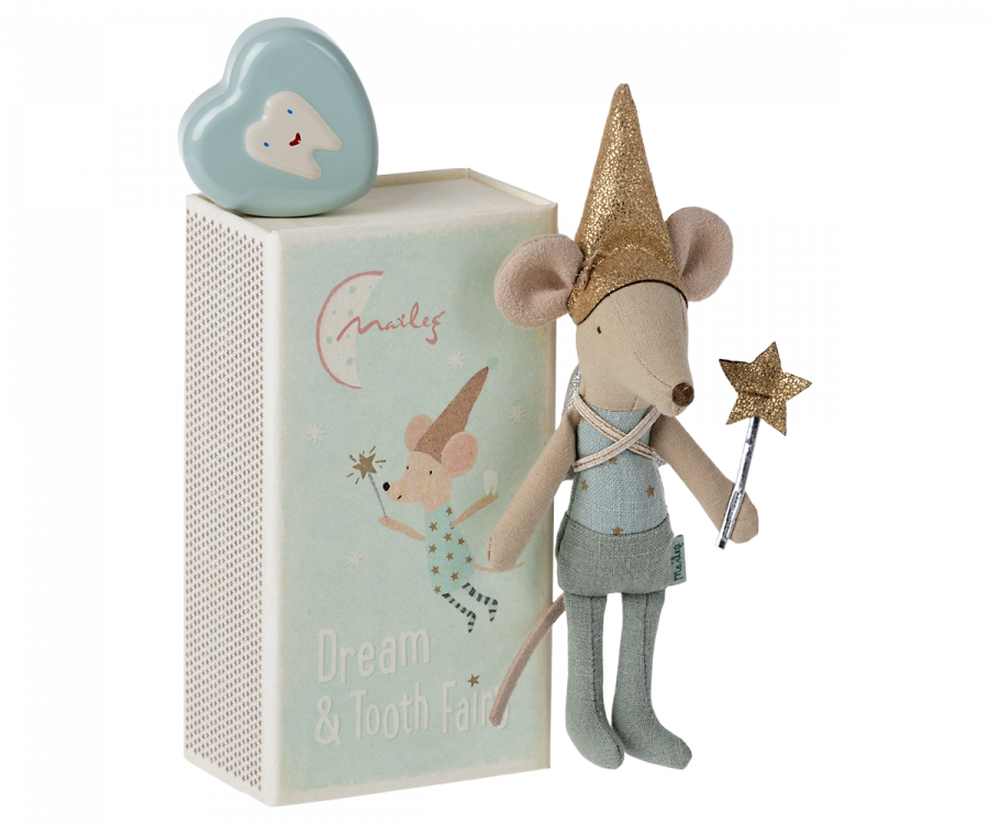 Maileg - Tooth Fairy Mouse In Matchbox - Blue