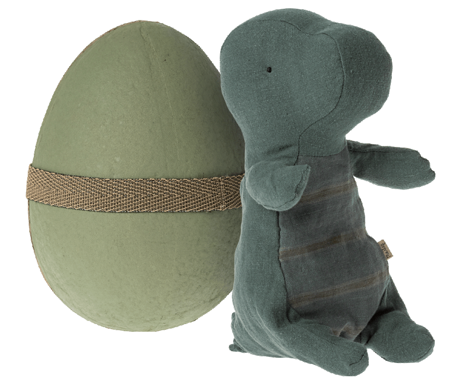 Maileg - Gantosaurus In Egg, Small - Dark Petrol