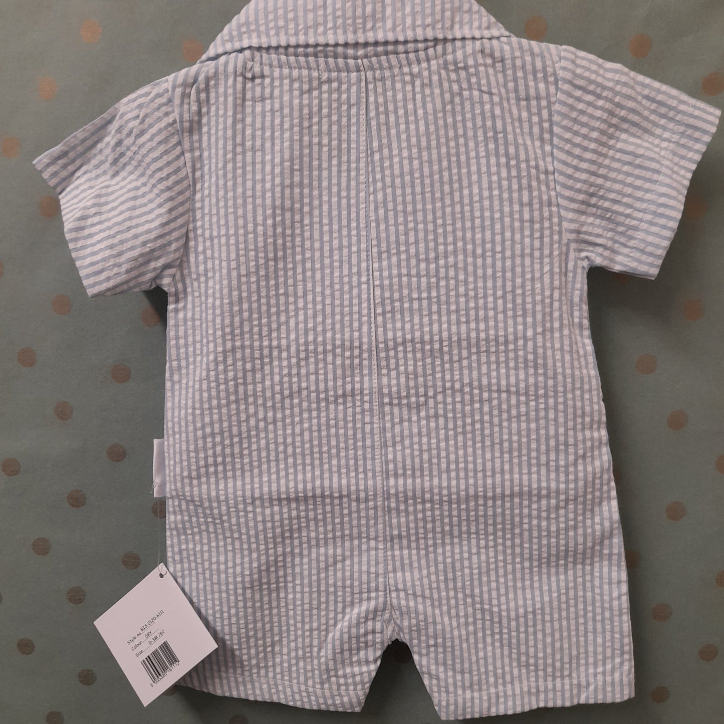Babywear Boat Romper Suit, Blue Stripe