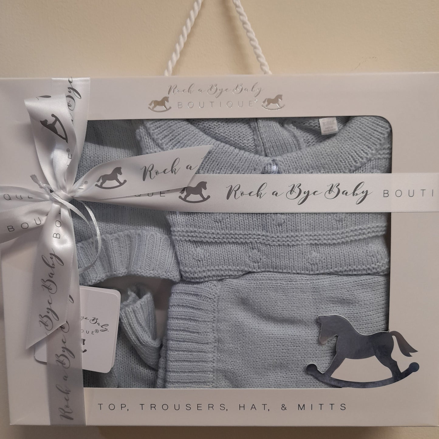 Babywear 4 Piece Knitted Set, Boxed, Baby Blue