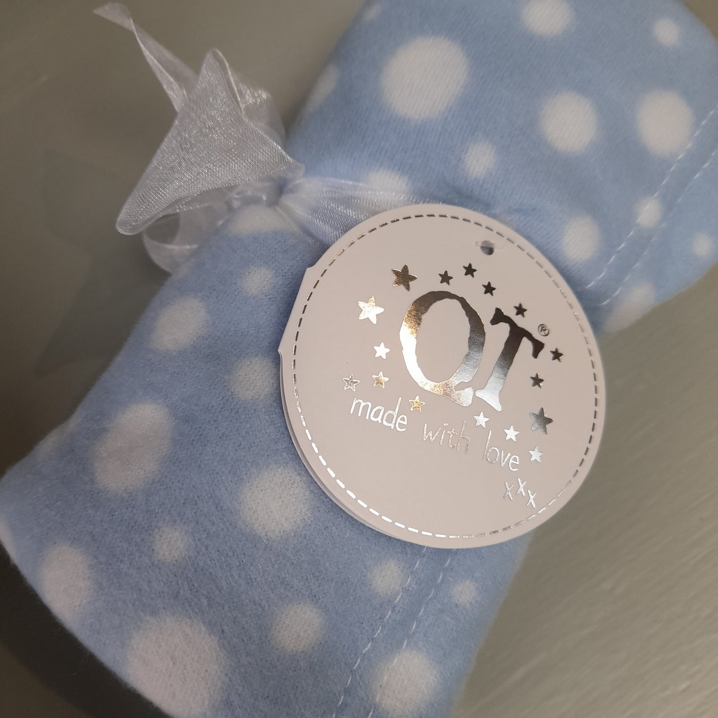 Baby Blanket, Sky Blue Fleece 75cm x 75cm