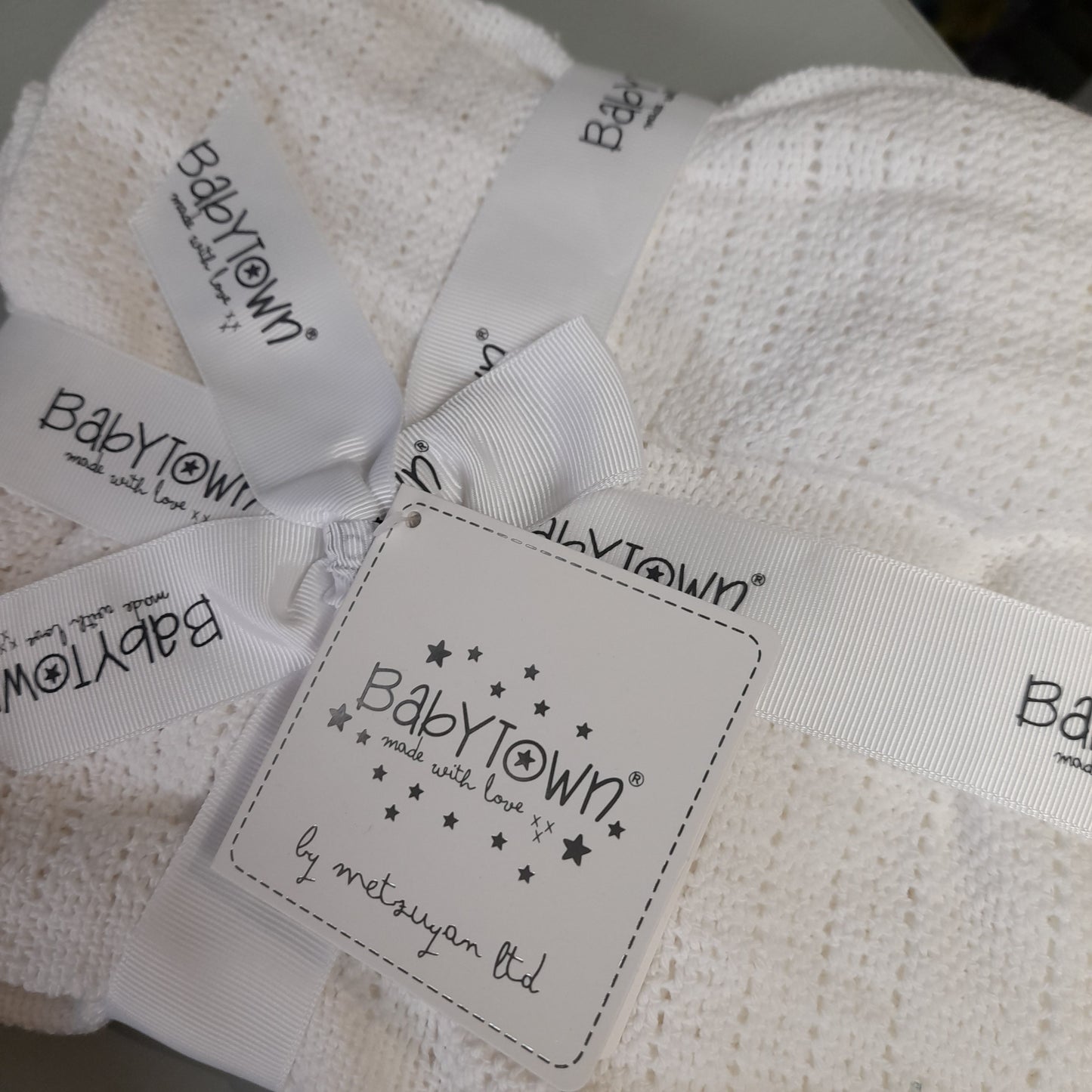Baby Blanket, White Cellular