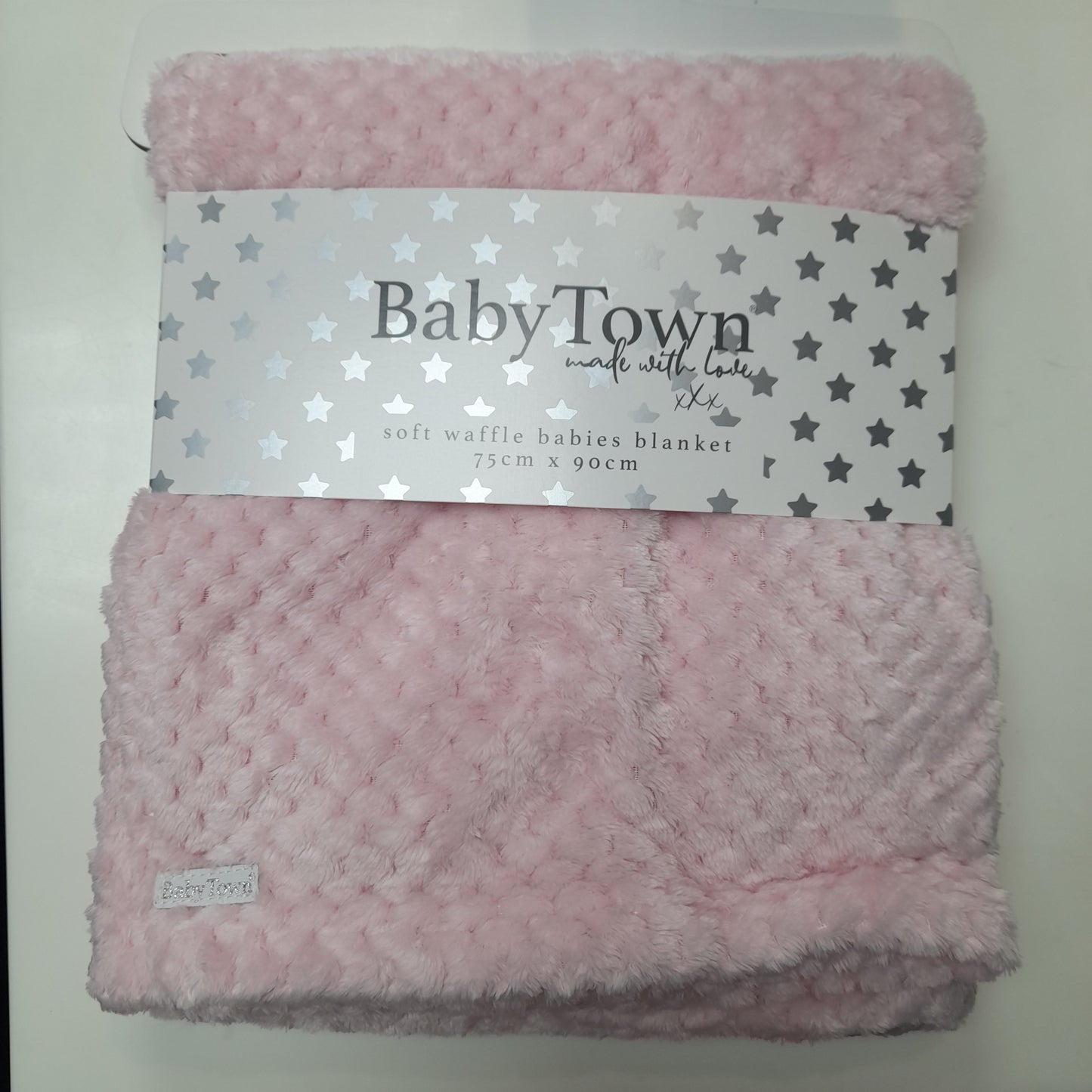 Baby Blanket, Soft Waffle Fleece, Baby Pink, 75cmx 90cm