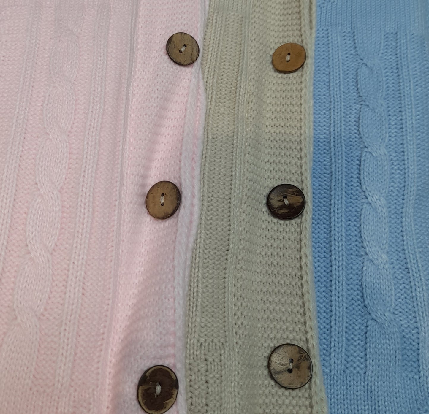 Baby Nest, Cable Knit, Padded Fleece Lined, Blue, Pink or Neutral