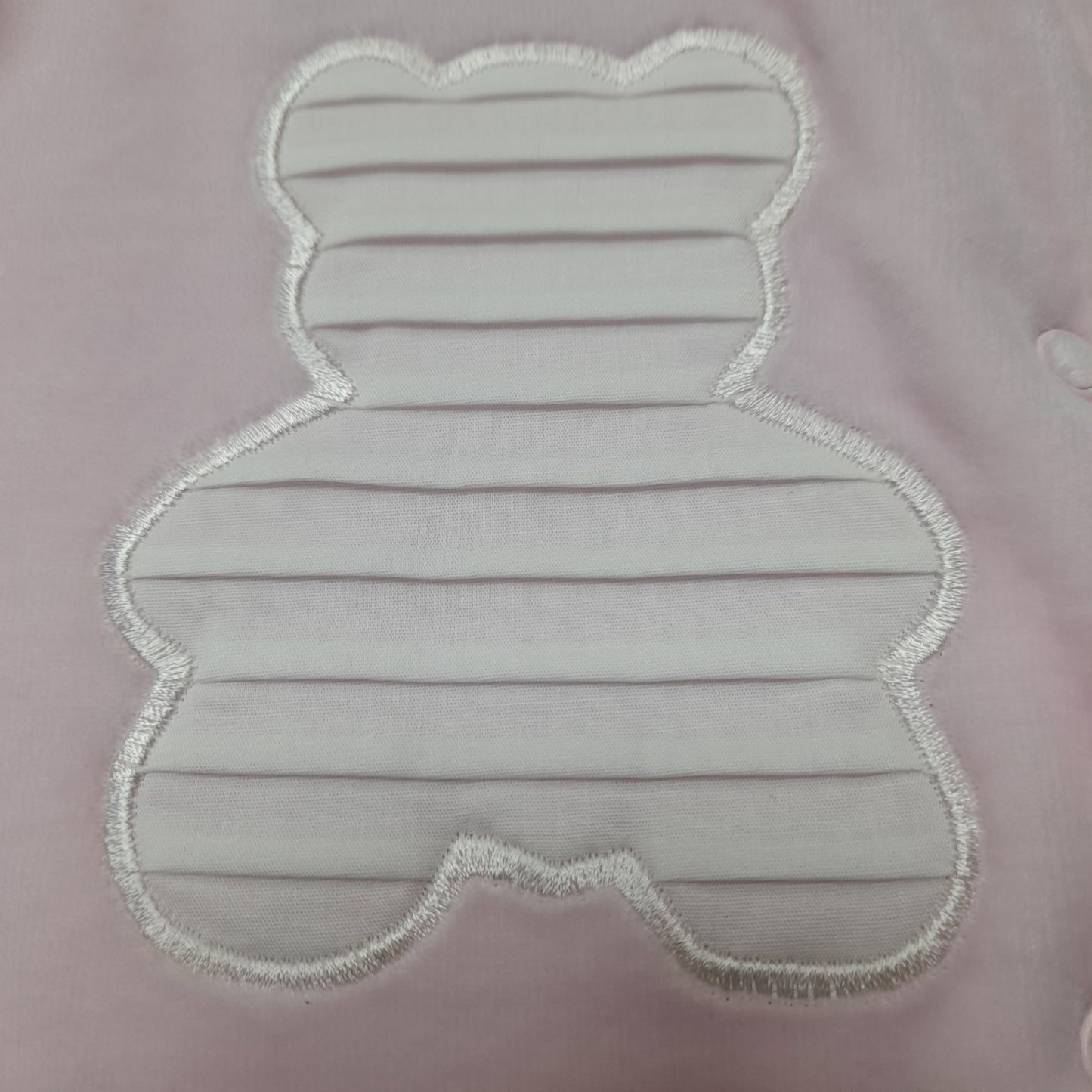 Babywear All-in-one with Teddy bear motif, Pink Velour