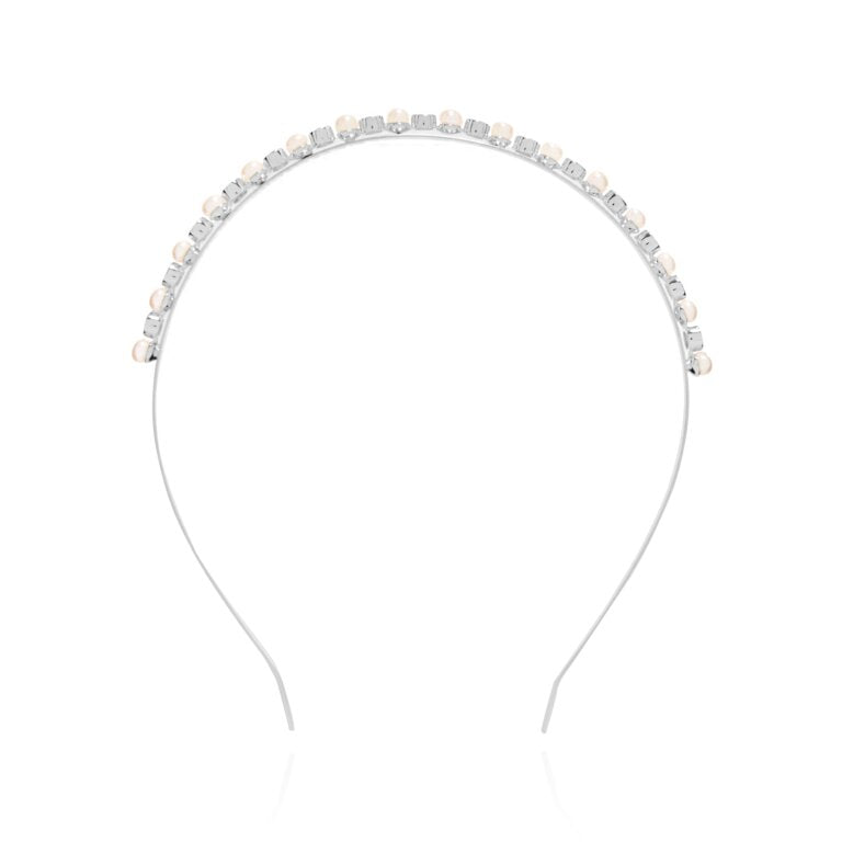 Joma Happy Ever After Hair Accessories - Silver, Pearl and Cubic Zirconia Hair Band