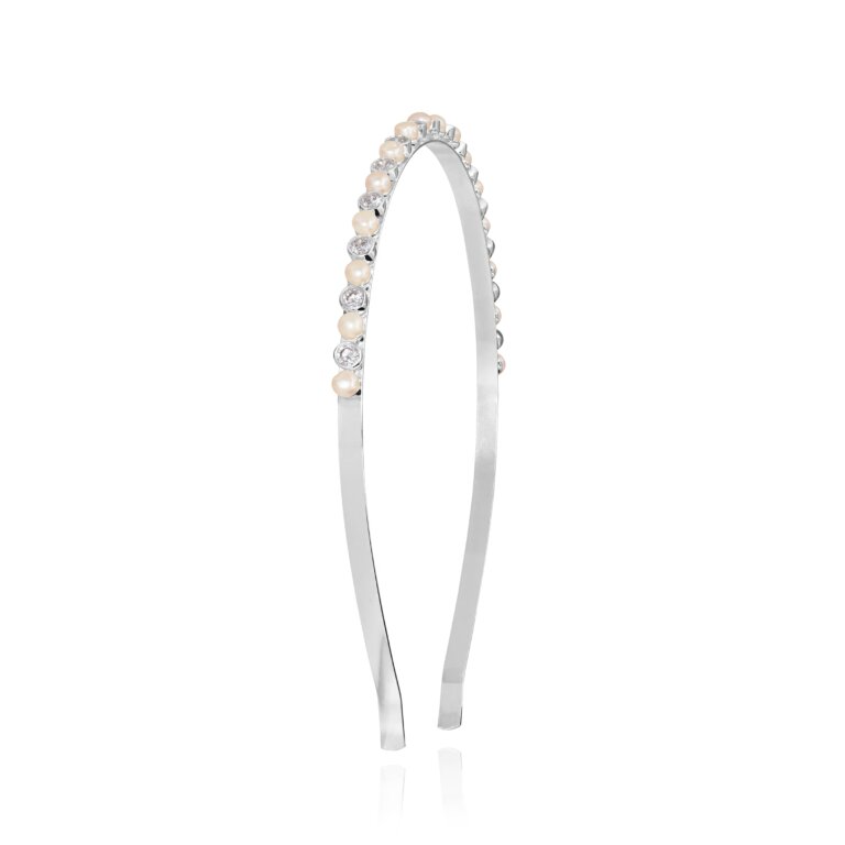 Joma Happy Ever After Hair Accessories - Silver, Pearl and Cubic Zirconia Hair Band