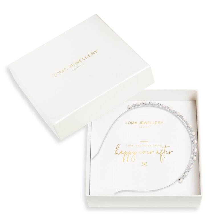 Joma Happy Ever After Hair Accessories - Silver, Pearl and Cubic Zirconia Hair Band