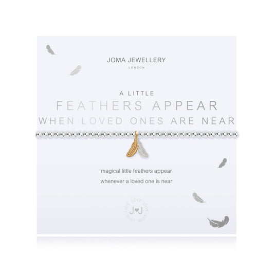 Joma A Little 'Feathers Appear When Loved Ones Are Near' Bracelet, Silver & Yellow Gold Plated