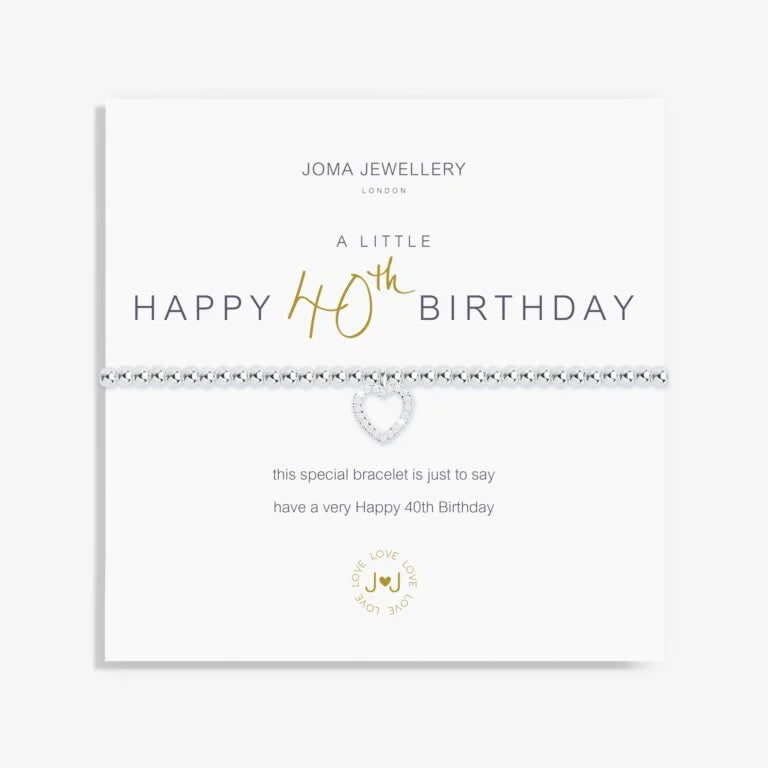 Joma Jewellery A Little 'Happy 40th Birthday' Bracelet