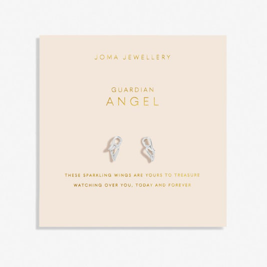 Joma Forever Yours Guardian Angel Earrings,  Silver-plated