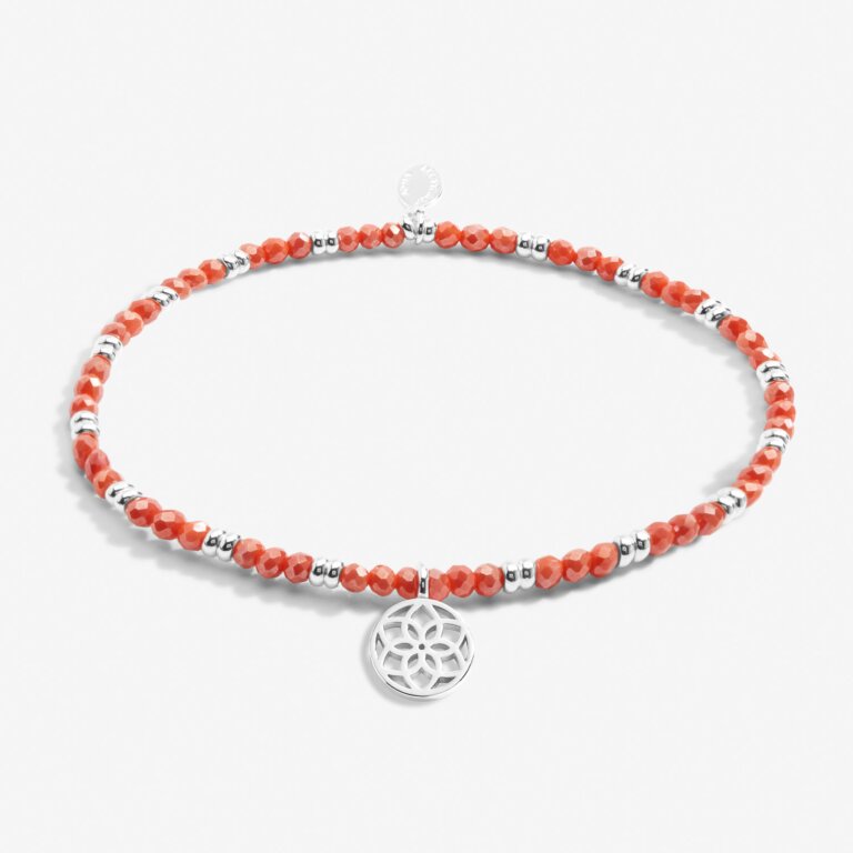 Joma Boho Beads Collection Bracelet - 'Dreamcatcher', Coral & Silver