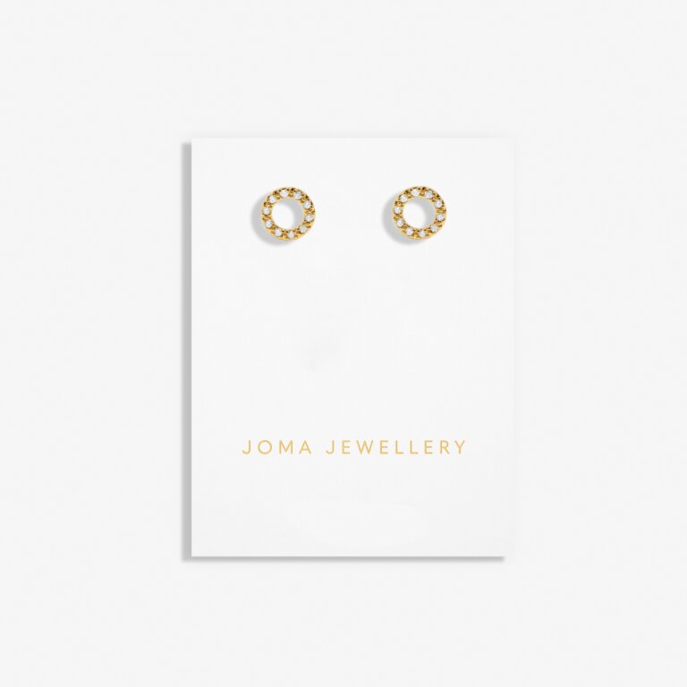 Joma Mini Charms Pavé Circle Earrings Gold-Plated