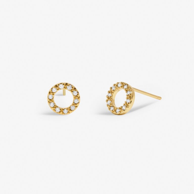 Joma Mini Charms Pavé Circle Earrings Gold-Plated