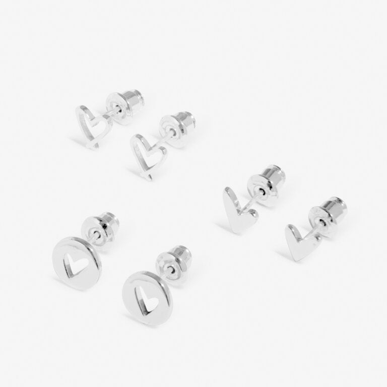 Joma 18th Birthday Earrings, Set of 3, Silver-plated