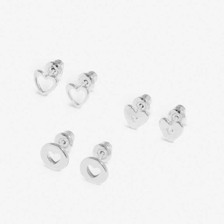 Joma 21st Birthday Earrings, Set of 3, Silver-plated