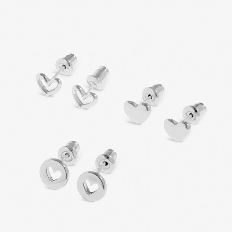 Joma 40th Birthday Earrings, Set of 3, Silver-plated