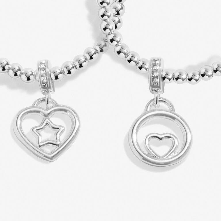 Joma Jewellery Linked Infinity Bracelets 'Happy Birthday', Silver-plated