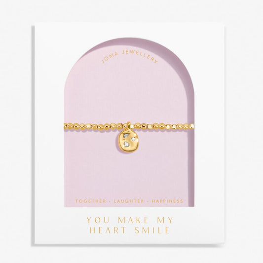 Joma Jewellery Dolce Vita 'You Make My Heart Smile' Bracelet, Gold-Plated