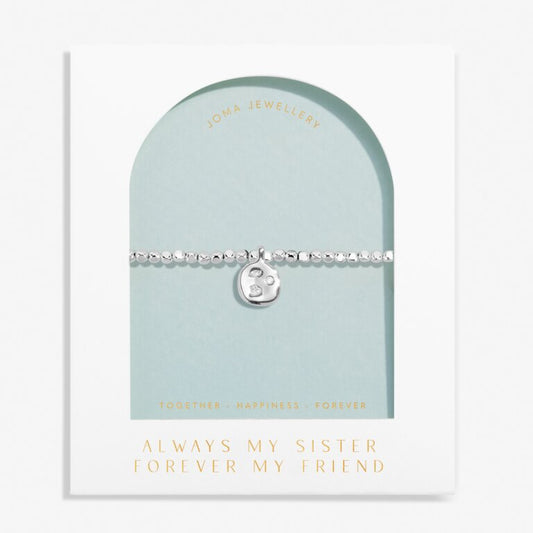 Joma Jewellery Dolce Vita 'Always My Sister Forever My Friend' Bracelet, Silver-plated