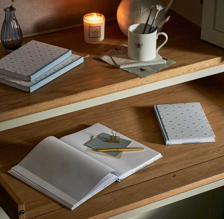 Sophie Allport 'Bees & Leaves' A5 Fabric Covered Notebook