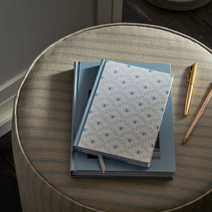 Sophie Allport 'Bees & Leaves' A5 Fabric Covered Notebook