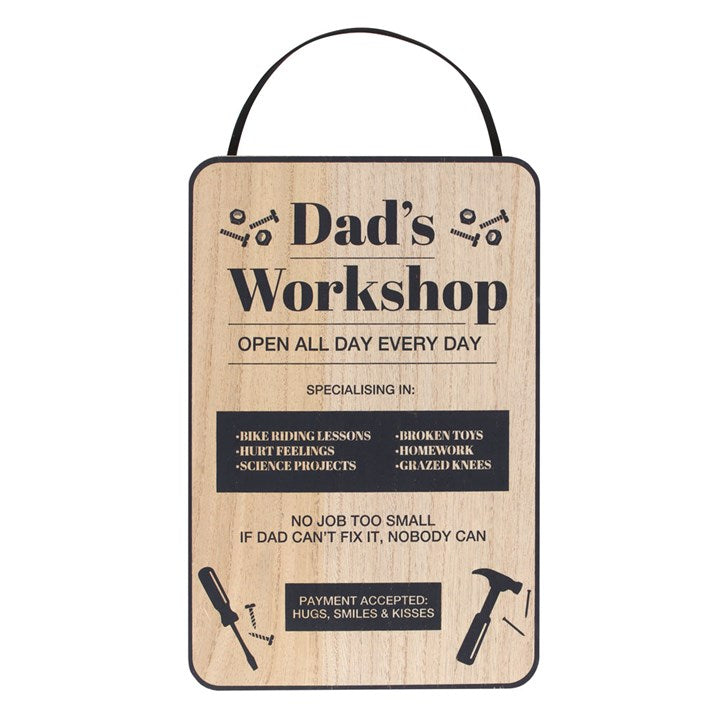 Dad's Workshop Wooden Sign