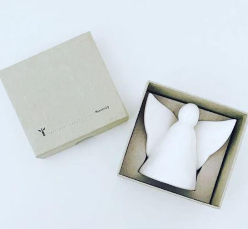 East of India Porcelain Angel Candle Holder in box