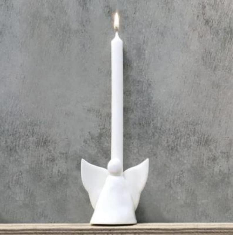 East of India Porcelain Angel Candle Holder in box
