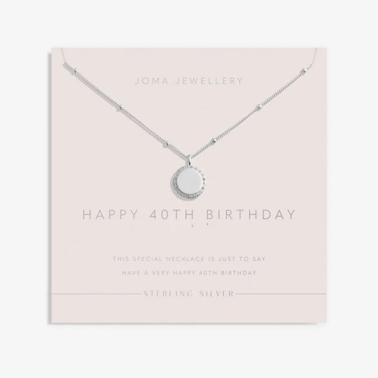 Joma Necklace, Sterling Silver 40th Birthday - Disc - Pave 46cm + 5cm Boxed