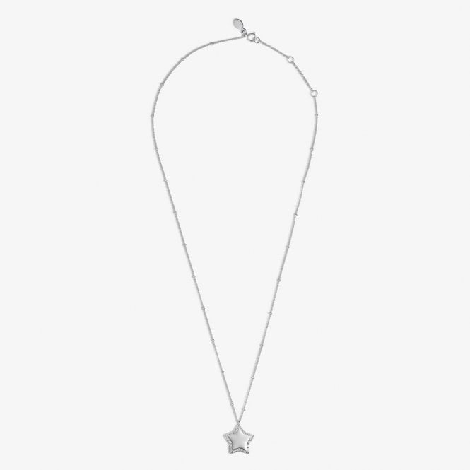 Joma Necklace, Sterling Silver Congratulations Star Pave 46cm + 5cm Boxed