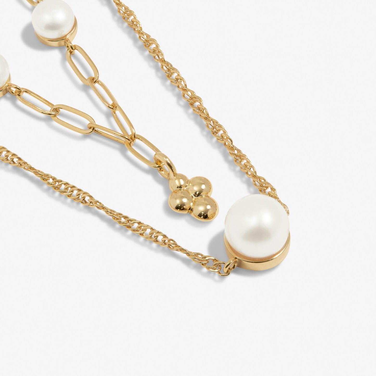 Joma Stacks Of Style White Pearl Necklaces, Gold-Plated