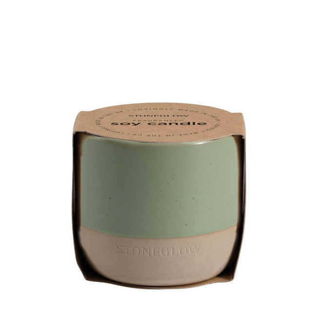 Stoneglow Elements Earth - Green Apple & Lime Soy Wax Candle Ceramic