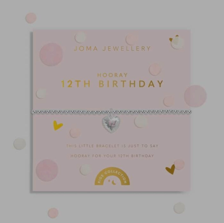 Joma Children's Confetti Birthday Bracelets 4th Birthday -13th Birthday, Silver-plated