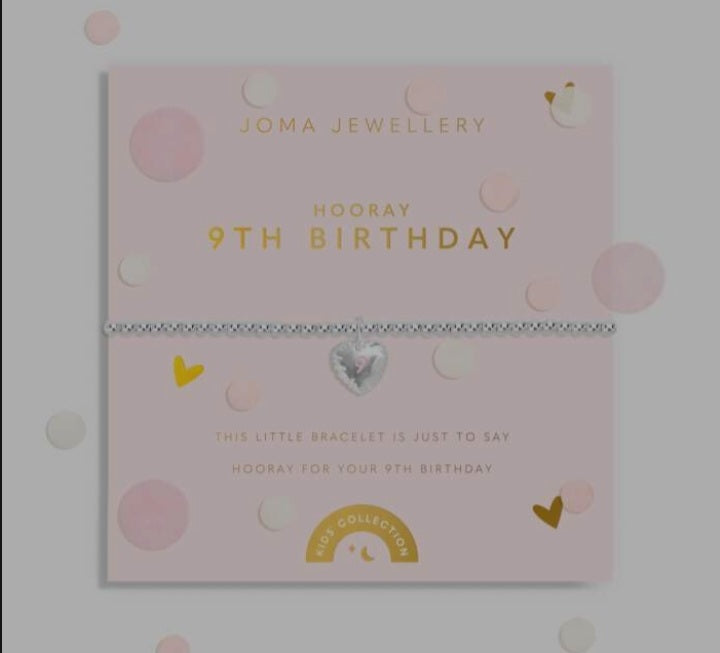 Joma Children's Confetti Birthday Bracelets 4th Birthday -13th Birthday, Silver-plated