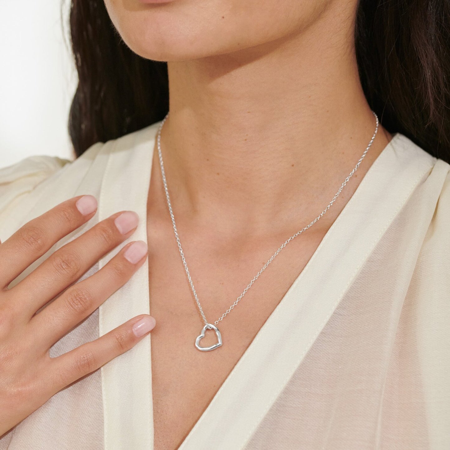 Joma Style Stories Heart Necklace, Silver-Plated