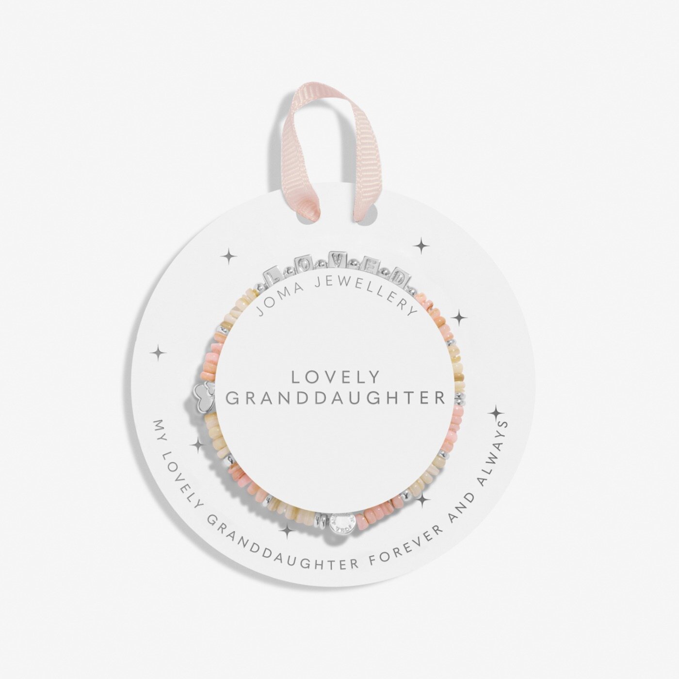 Joma Children's Happy Little Moments Lovely granddaughter Bracelet, Silver-Plated & Natural Shell Beading