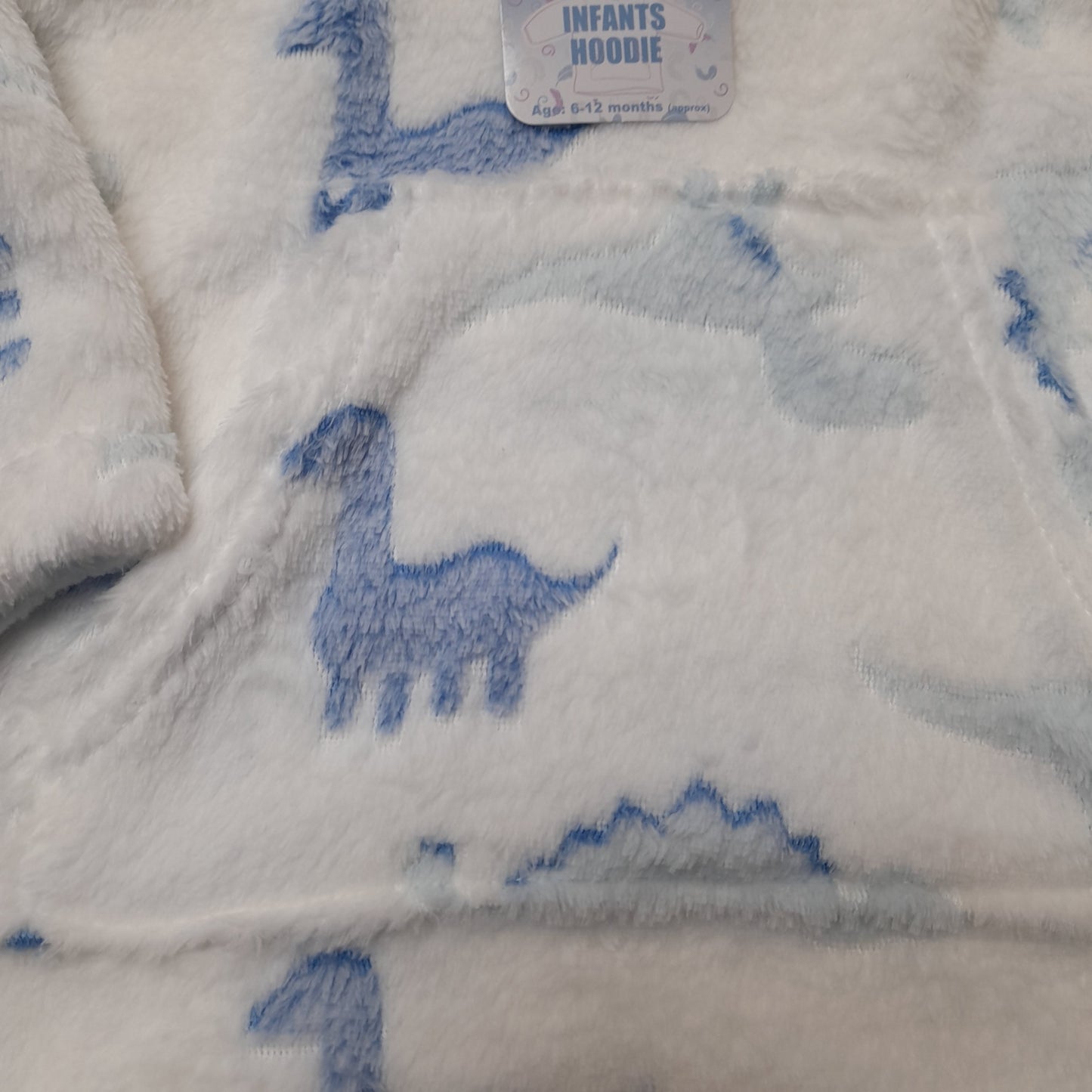 Babywear Infant Fleece Hoodies, Blue Dinosaur or Pink Heart