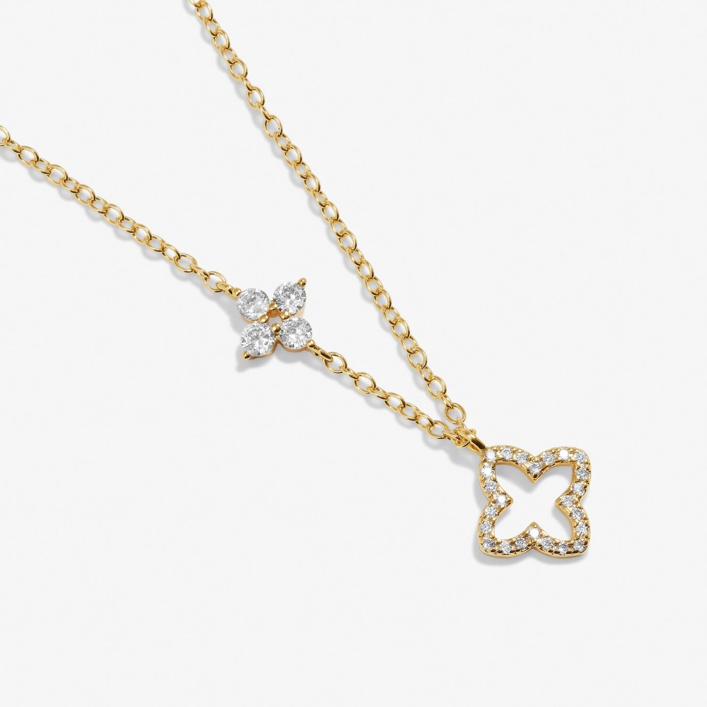 Joma Style Stories Pavé Clover Necklace, Gold-Plated