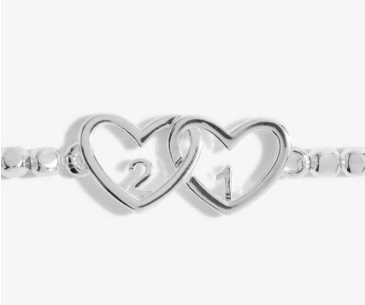 Joma Forever Yours Happy 21st Birthday Bracelet, Silver-plated