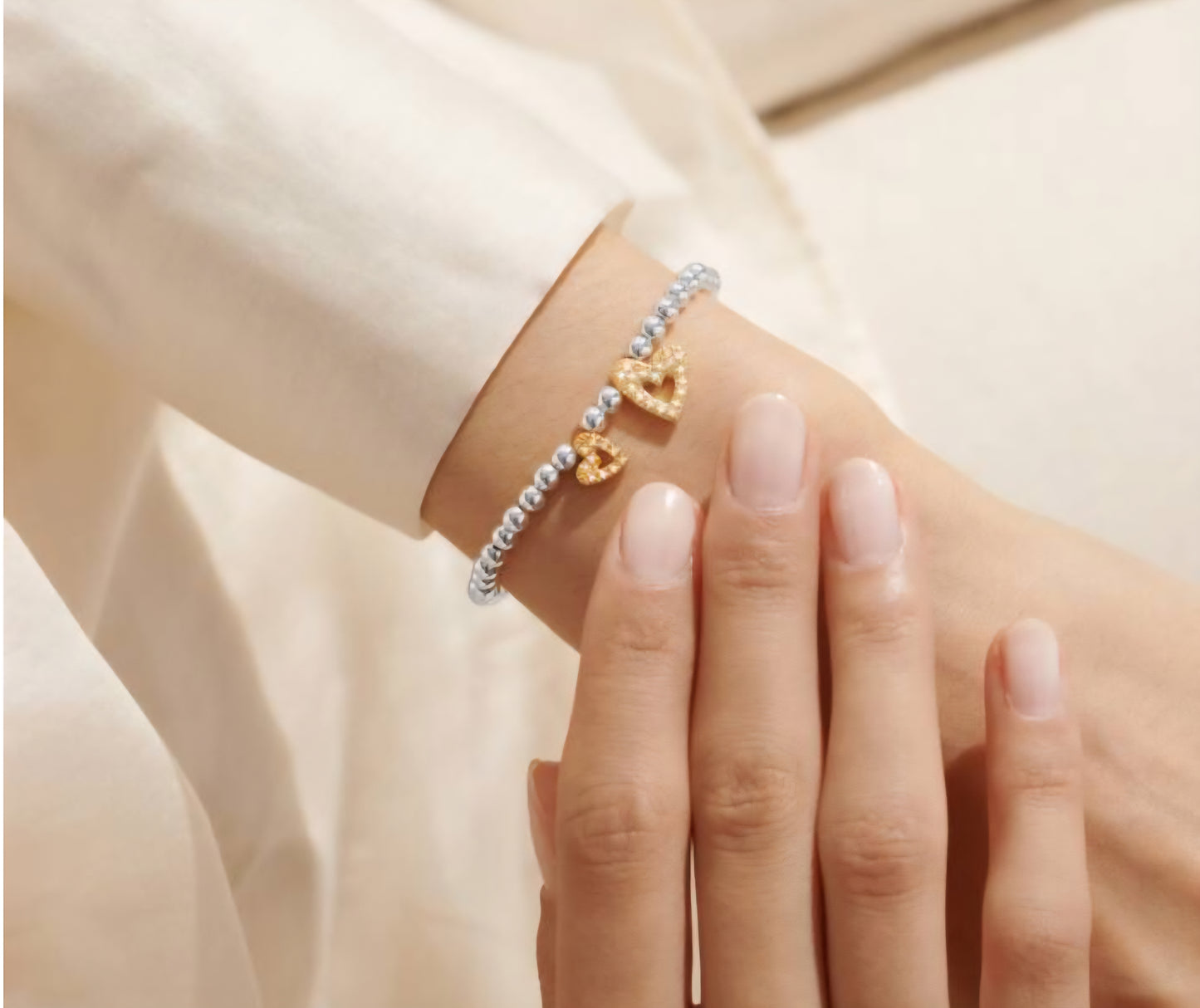 Woman Wonderful Daughter Heart Bracelet, Silver & Gold Plated, Boxed