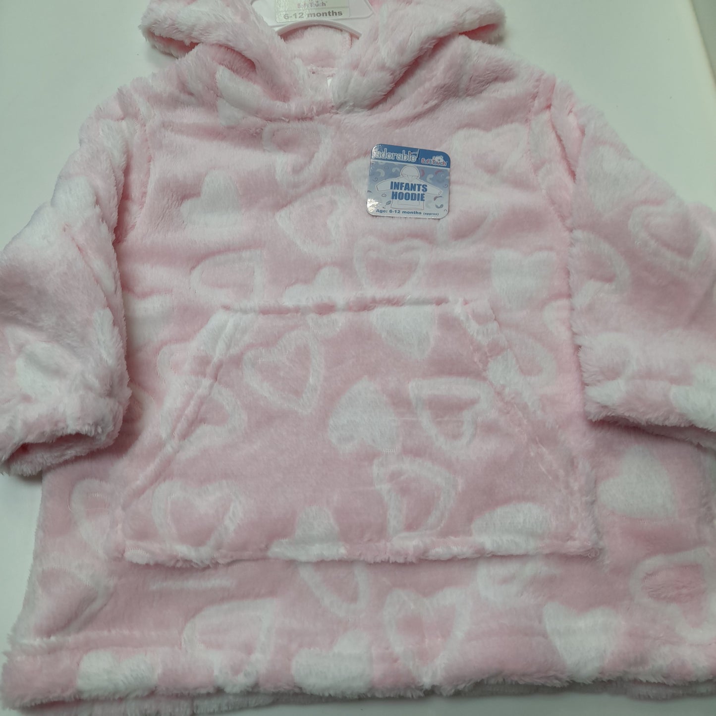 Babywear Infant Fleece Hoodies, Blue Dinosaur or Pink Heart