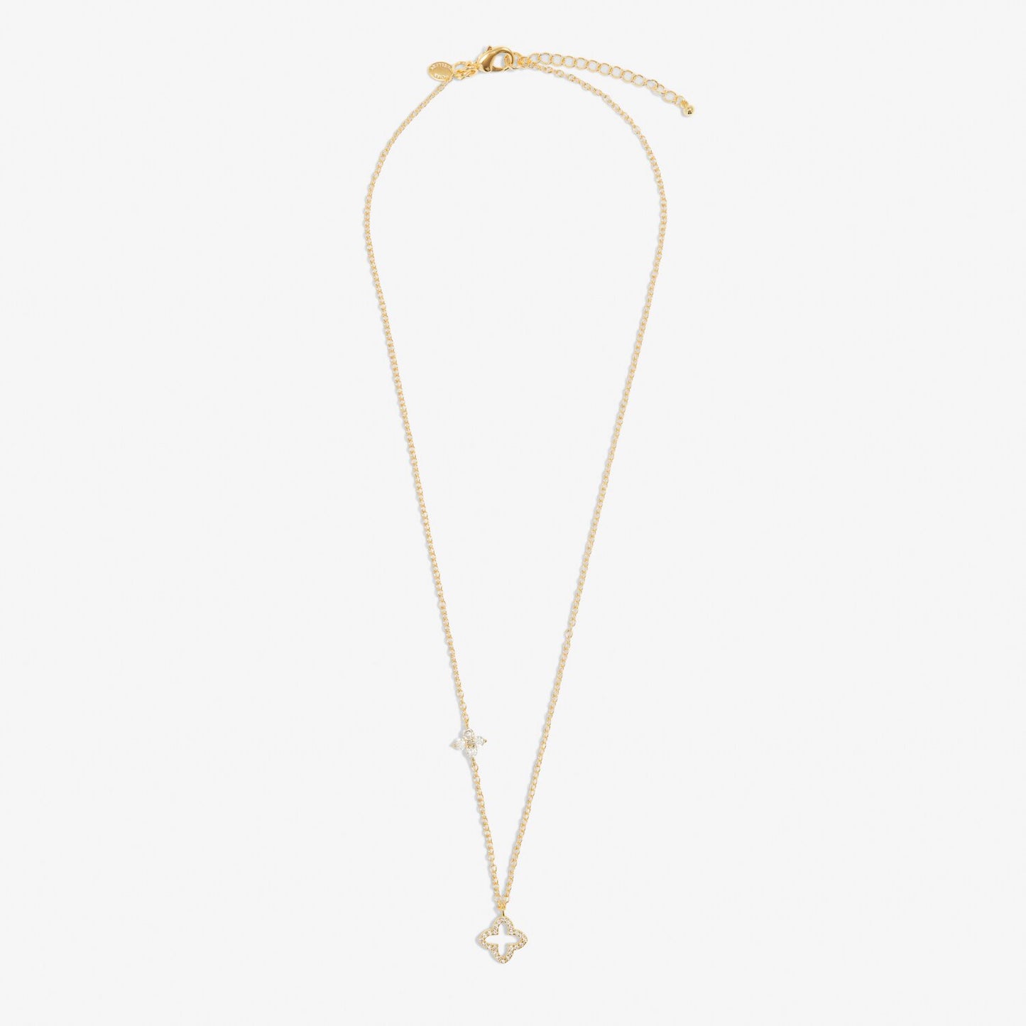 Joma Style Stories Pavé Clover Necklace, Gold-Plated
