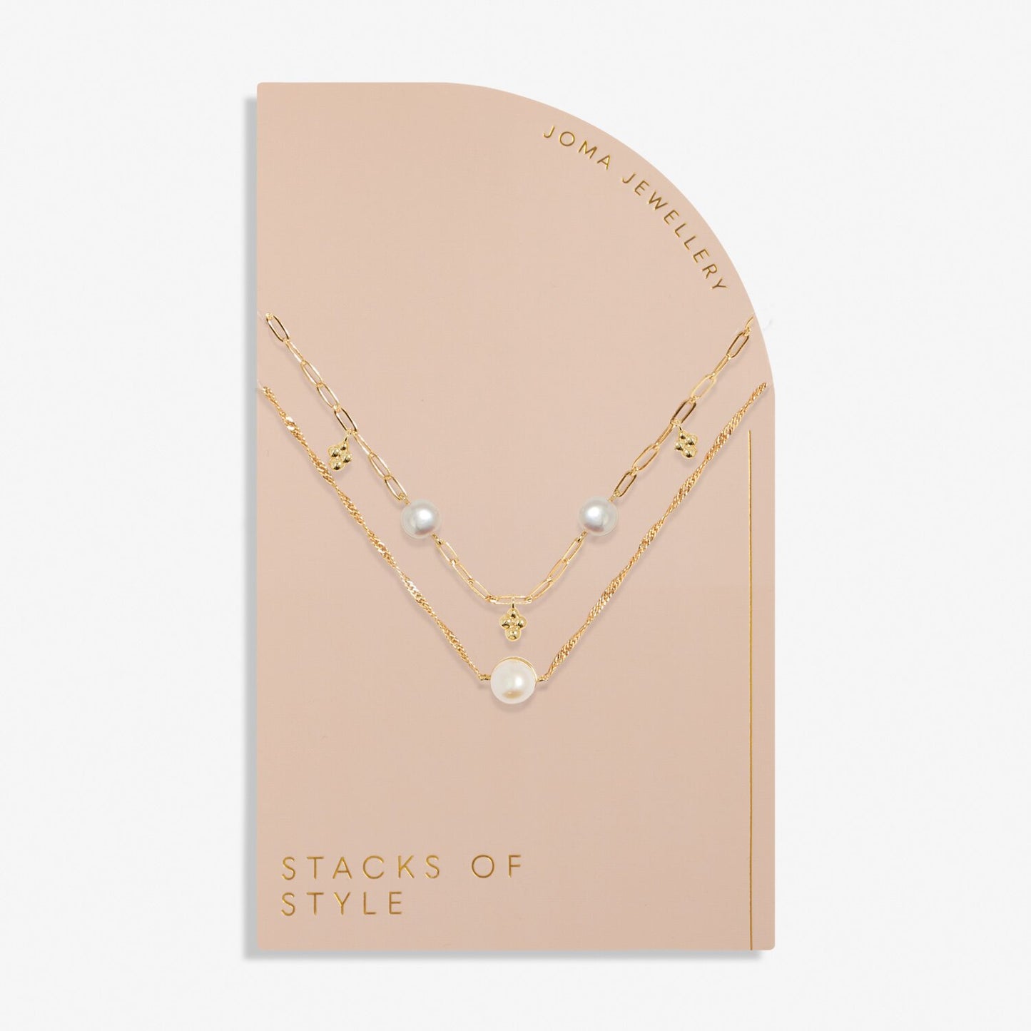 Joma Stacks Of Style White Pearl Necklaces, Gold-Plated