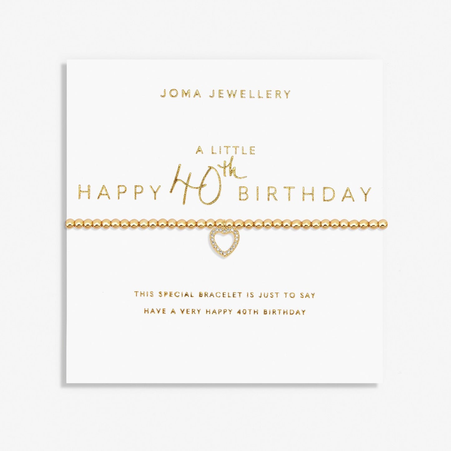 Joma A Little Happy 40th Birthday Bracelet, Gold-Plated
