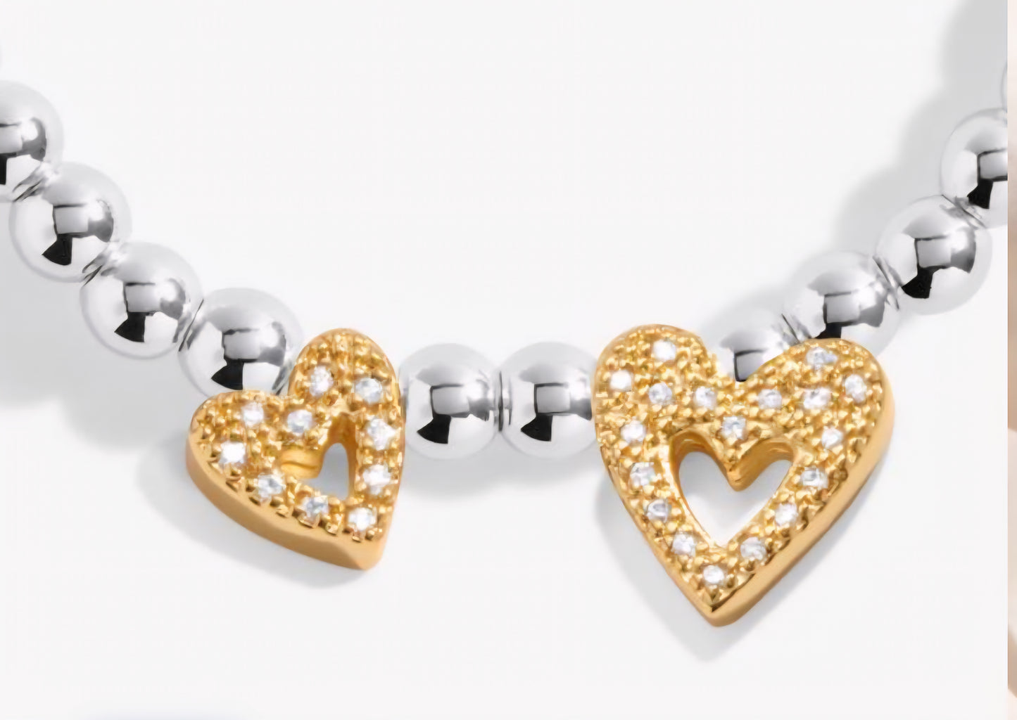 Woman Wonderful Daughter Heart Bracelet, Silver & Gold Plated, Boxed