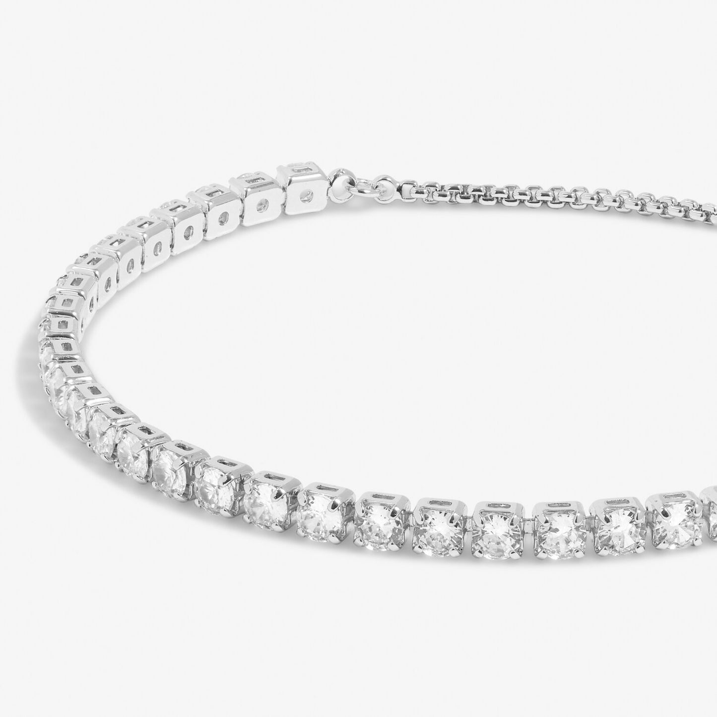 Joma CZ Tennis Bracelet, Silver-Plated, Adjustable
