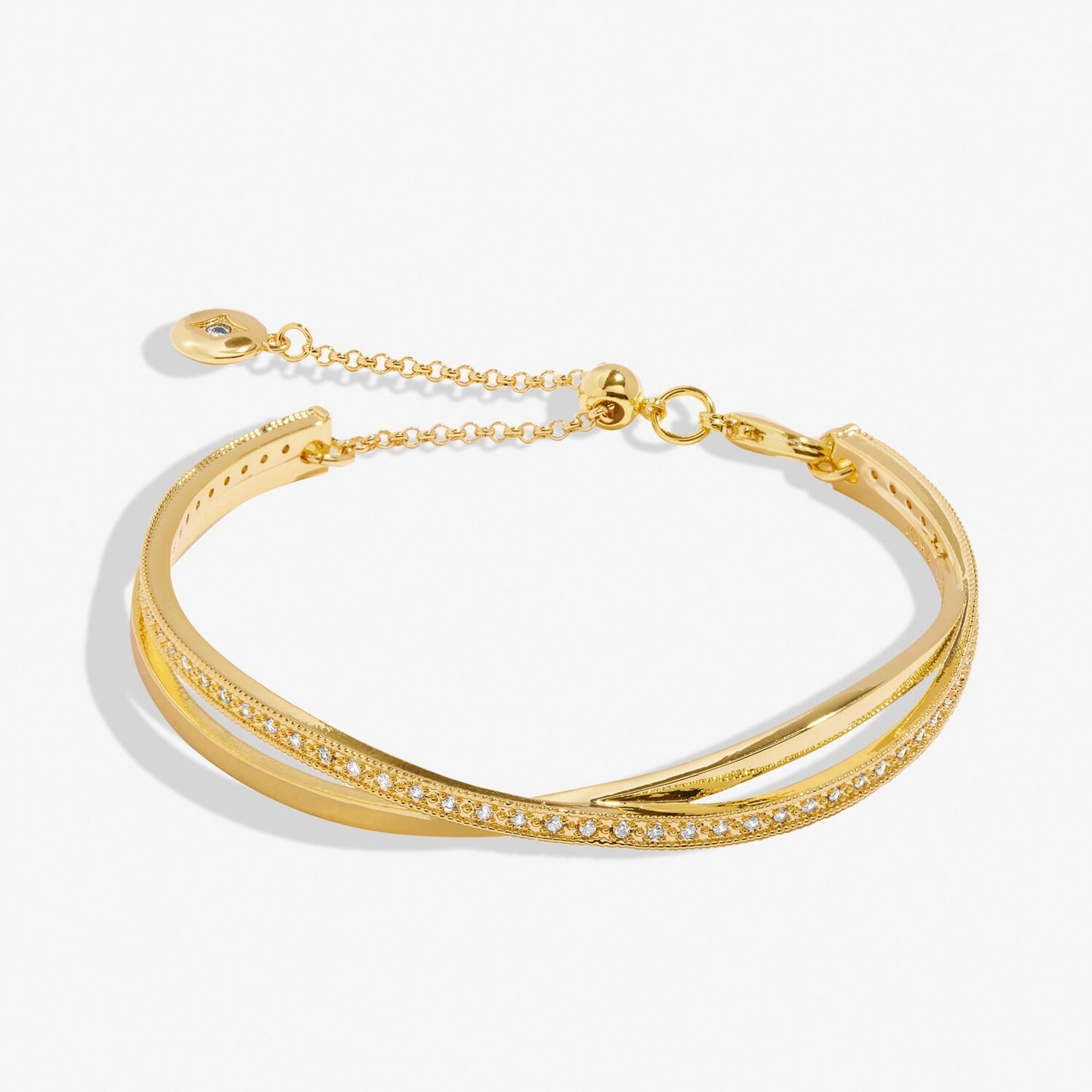 Joma Crossover Bangle, Gold-Plated & Pavé Detail