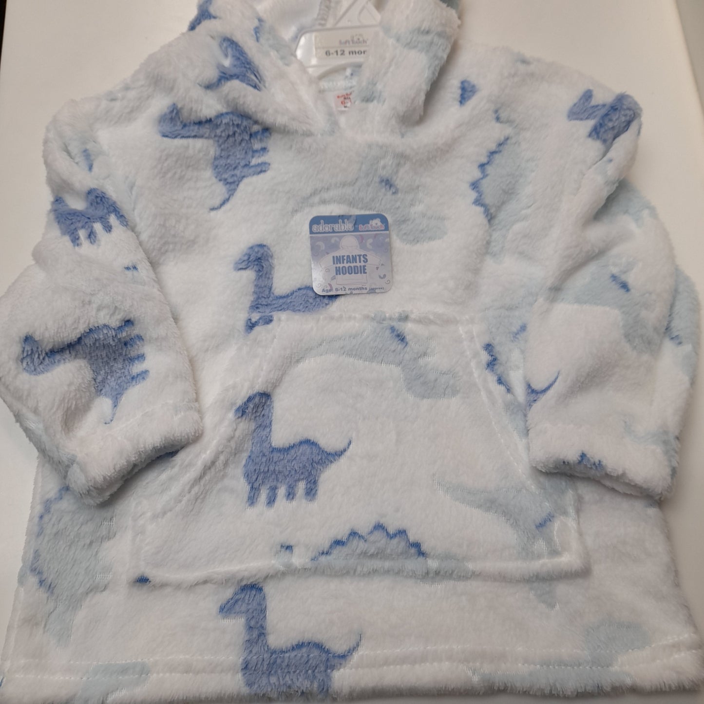 Babywear Infant Fleece Hoodies, Blue Dinosaur or Pink Heart
